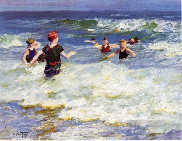 Surf2 印象派のビーチにて エドワード・ヘンリー・ポットハスト Oil Paintings